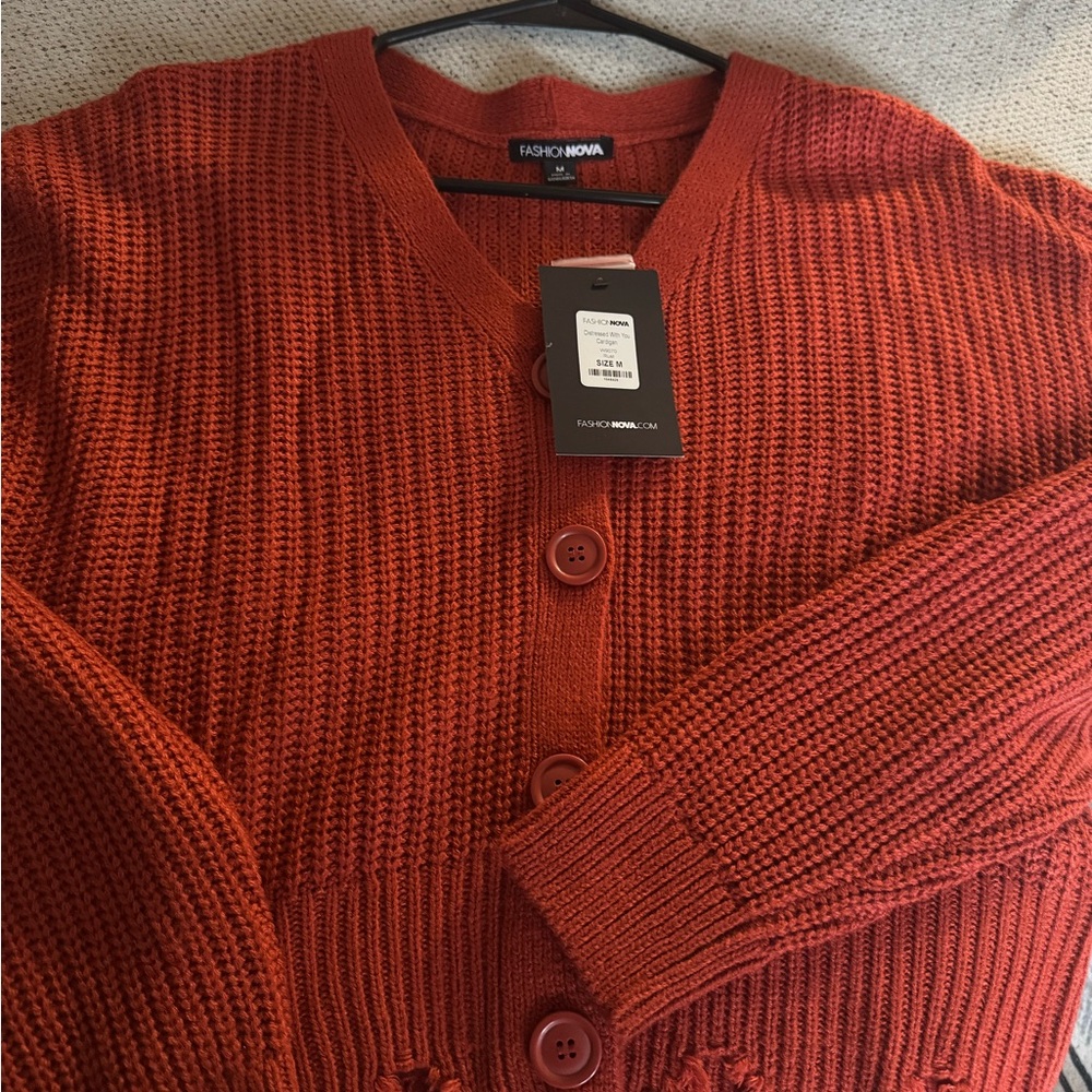 Fashion Nova Women's Rust Cardigan